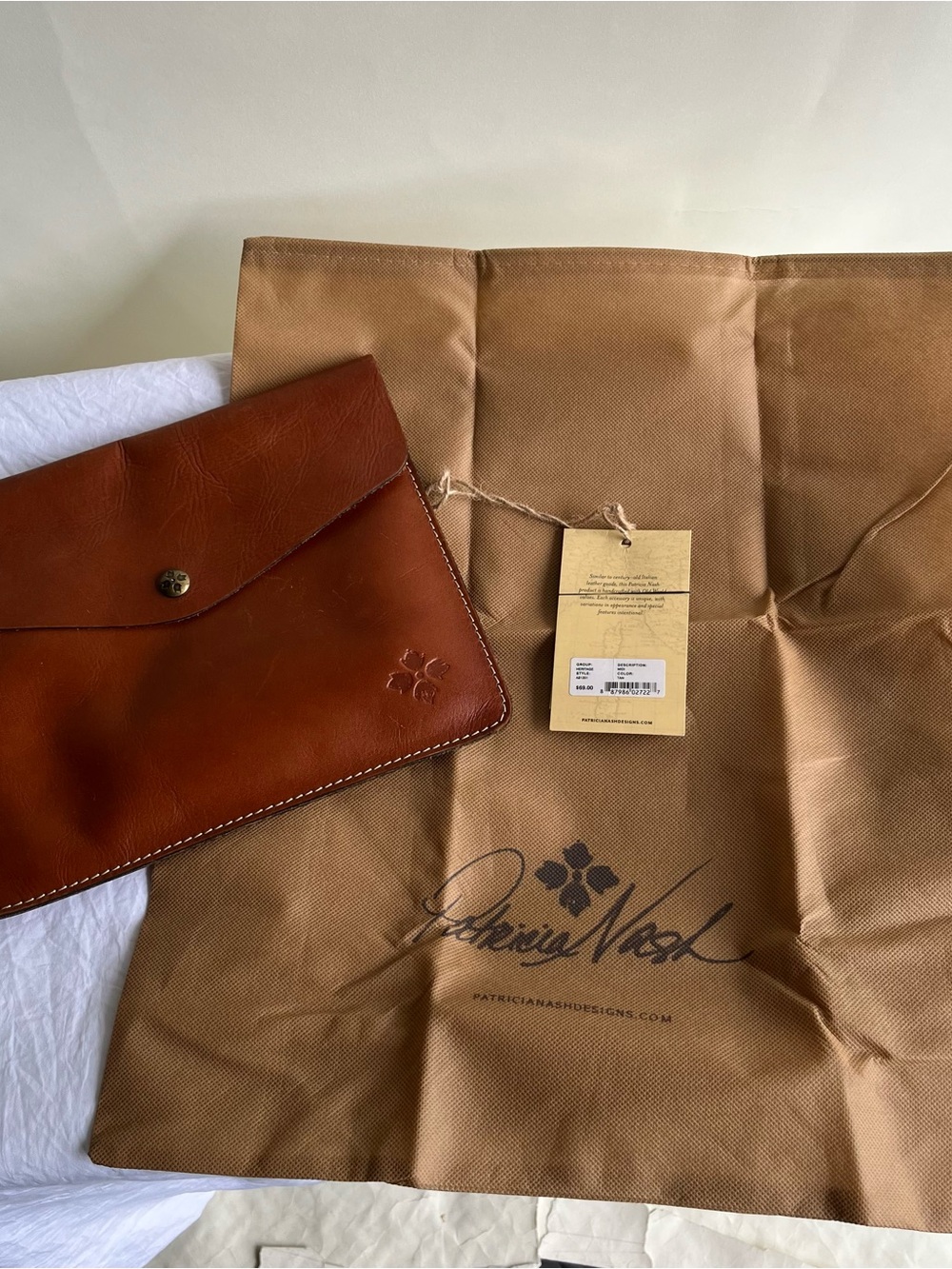Patricia Nash Heritage Midi Tech Portfolio For iPad Pouch Sleeve Tan Brown READ